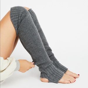 Free People Gray Ribbed Leg Warmers